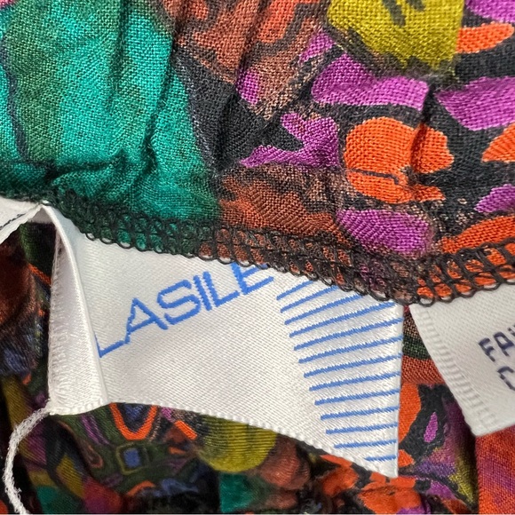 Lasile skirt long flowy vintage vibrant Colors Floral Multicolor Maxi Skirt - Picture 8 of 11